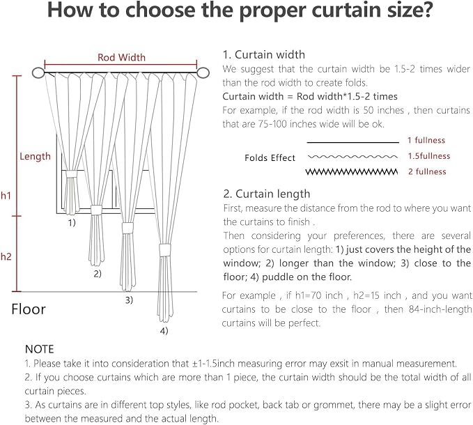 Joydeco Light Beige Custom Solid Single Blackout Curtain - Image 7