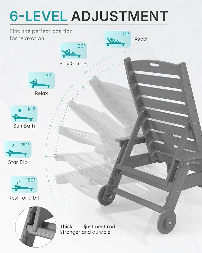 Patio Chaise Lounge Chair Outdoor - Image 4