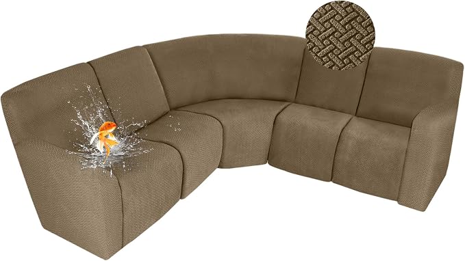 ALIECOM 100% Waterproof Recliner Sectional Couch Covers L Shape Stretch Corner by ALIECOM