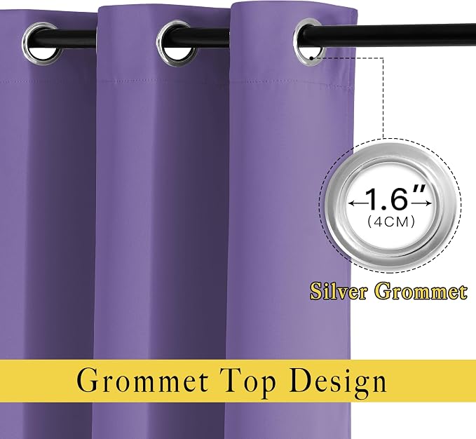 NICETOWN Lilac Purple Blackout Curtains - Image 2