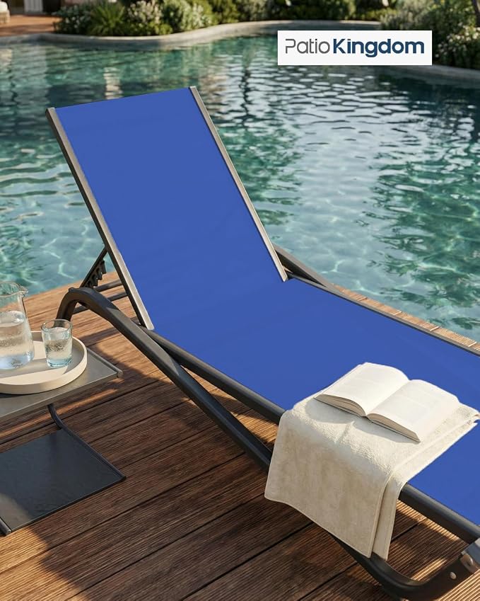 Patio Chaise Lounge Chairs Set of 6, All-Weather Aluminum Pool Loungers - Image 8