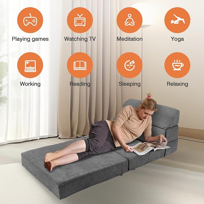 Foldable Sofa Bed for Adults Comfy Folding Sofa Bed, Convertible Sleeper Sofa - Image 8
