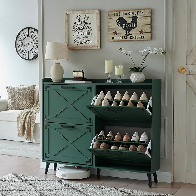 Barnyatoh Shoe Storage Cabinet, Farmhouse Shoe Organizer by Barnyatoh