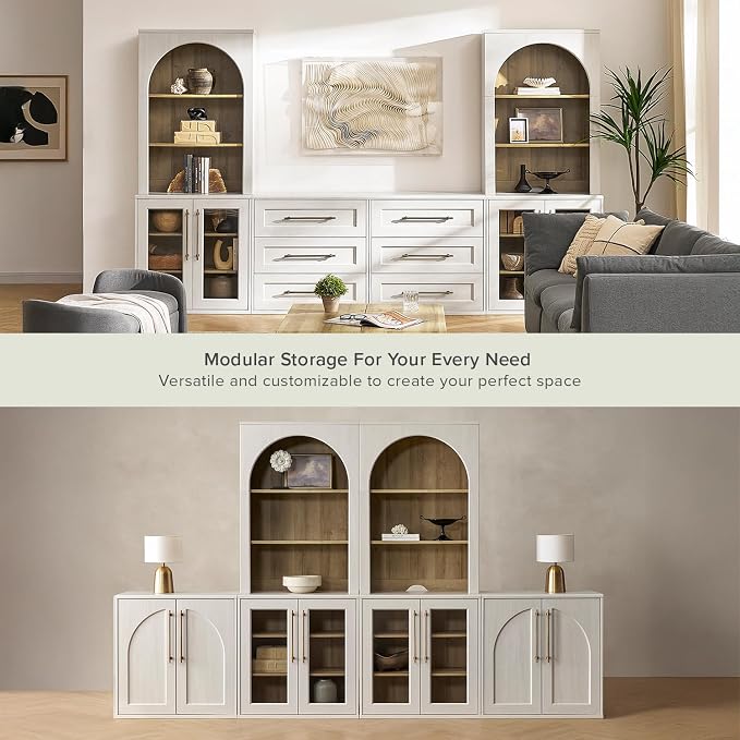 mopio Blake Tall Display Cabinet, Kitchen Buffet Pantry Cupboard, Trophy - Image 8