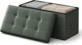 SONGMICS HOME Storage Ottoman, Removable Lid, Foldable Foot Stool, PU Leather by SONGMICSHOME