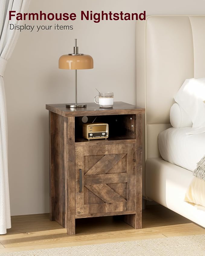YESHOMY Farmhouse Modern Nightstand - Image 3