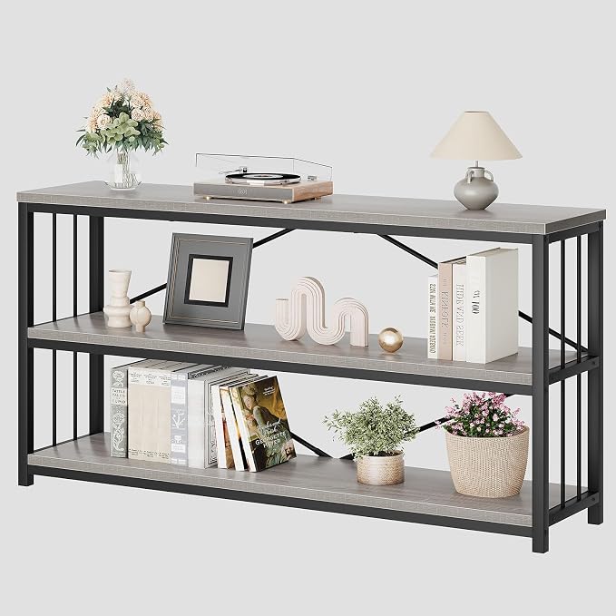 LVB Long Console Table with Storage, Farmhouse Rustic Skinny Entryway Table - Image 10