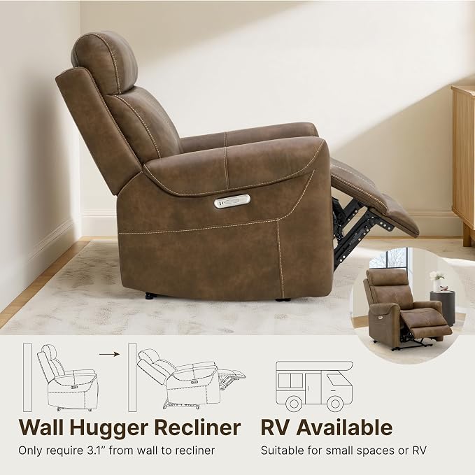 KISLOT Leather Recliner Chair for Adults Wall Hugger RV Recliner - Image 5
