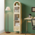 71" Tall Arched Cabinet with Acrylic Door, Modern Curio Arched Bookcase W/Drawer by WelcometoIABIFO