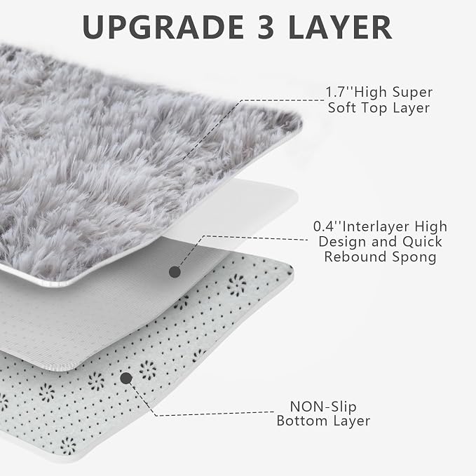 Shag Area Rugs for Bedroom Living Room, 5X8 Ultra Soft Fluffy Area Rugs for Dorm - Image 5