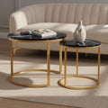 Homy Casa 23.6inch Round Coffee Table Set of 2, Modern Nesting Coffee Tables by HomyCasa