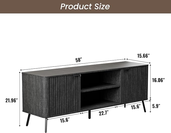 Fatmok 4-Piece Fluted Living Room Furniture Set, Lift Top Coffee Table - Image 2