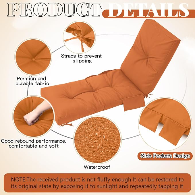 Kigley Outdoor Chaise Lounge Cushions - Image 4