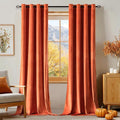 MIULEE Orange Velvet Curtains Fall Thermal Insulated Soundproof Room Darkening by MIULEE