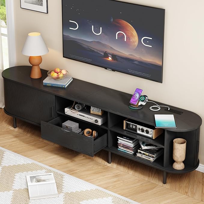 ONBRILL 86.6" TV Stand with Power Outlet - Image 3