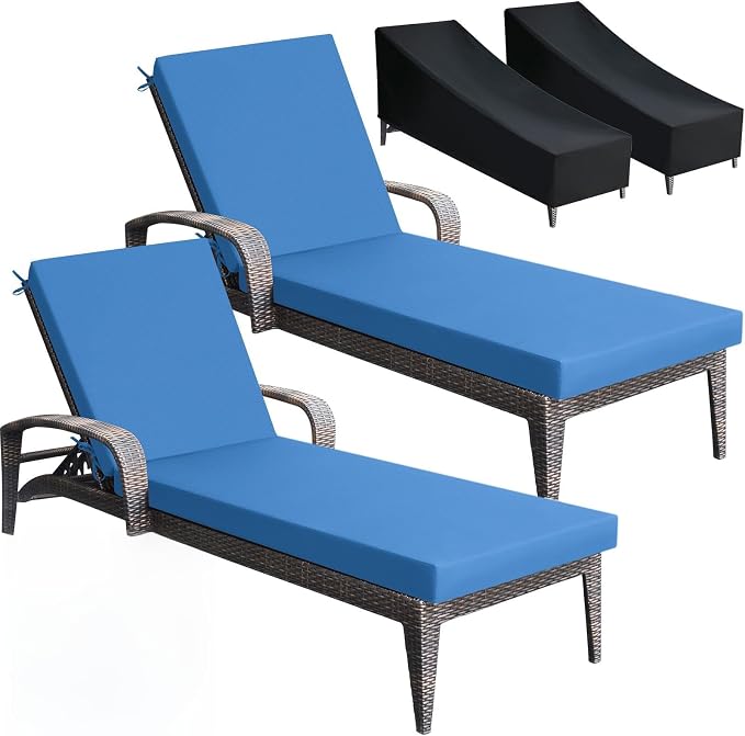 Patelai 2 Set Outdoor Chaise Lounge Cushions by Patelai