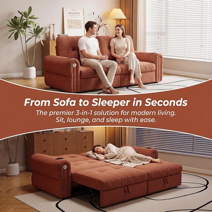 Convertible Couches, Queen Size Pull Out Sofa Bed - Image 7
