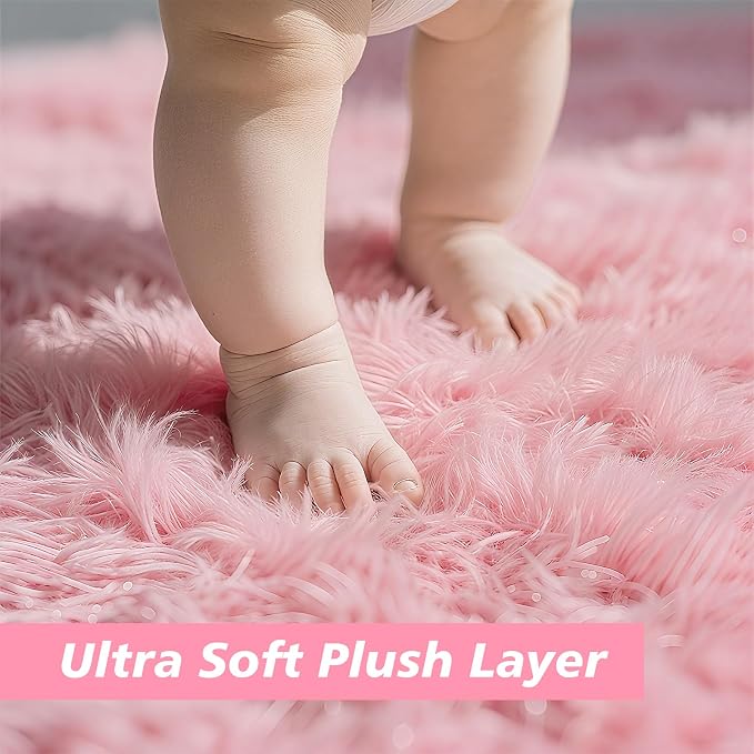 Shag Area Rug for Bedroom 3x5, Soft Fuzzy Rug Non-Shedding Indoor Plush Carpet - Image 3