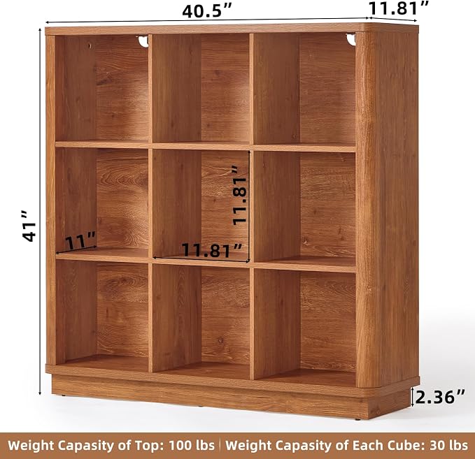 Joaxswe 9 Cube Storage Book Shelf, 40.5" Wide Organizer Bookshelf - Image 3