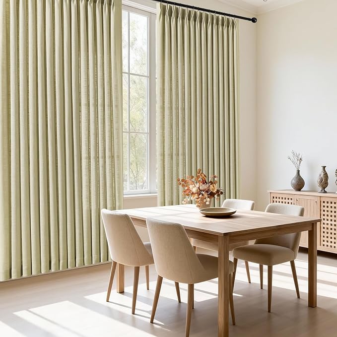 IVAPUPU Grey Beige Pinch Pleated Curtains 90 Inch Length - Image 7
