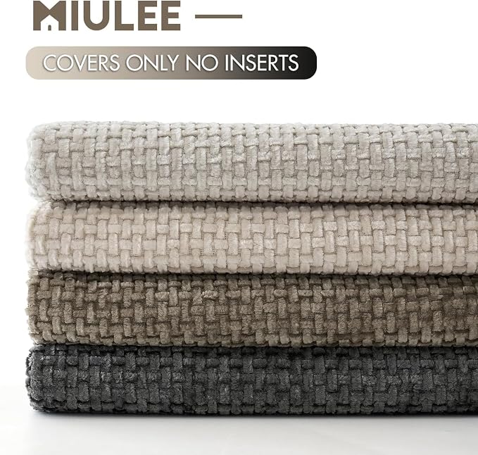 MIULEE Pack of 4 Couch Throw Pillow Covers 12x20 Inch Neutral Soft Decorative - Image 6