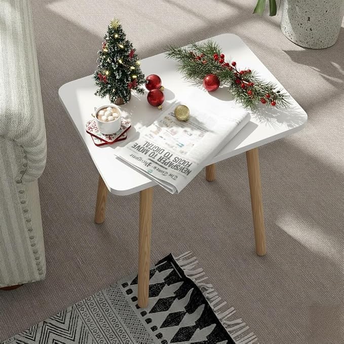 FORAOFUR White End Tables Set of 2, Small Side Tables Accent Tables Living Room - Image 2