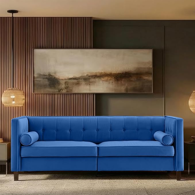 Dreamsir 78'' W Velvet Sofa, Mid-Century Modern Love Seats Sofa Furniture by Dreamsir