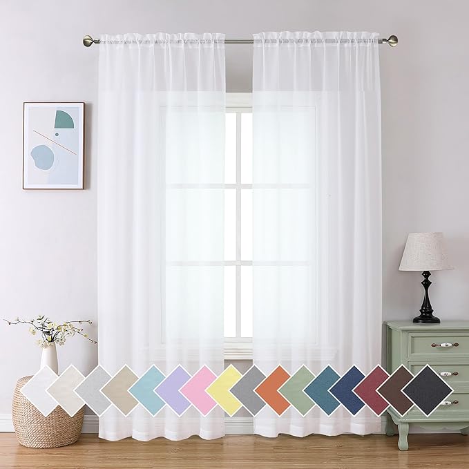 Aiyufeng Voile Sheer White Curtains by Aiyufeng