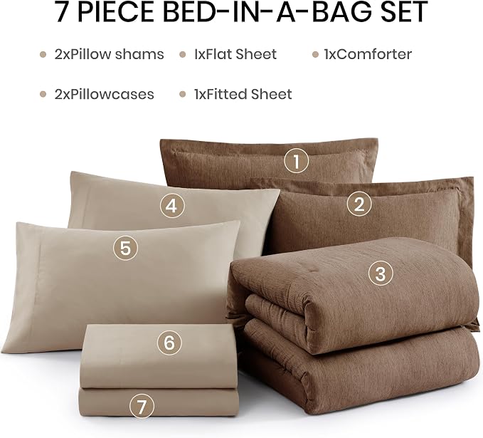 Monbix Oversized Queen Comforter Set, Bed in a Bag 7 Pieces - Image 7