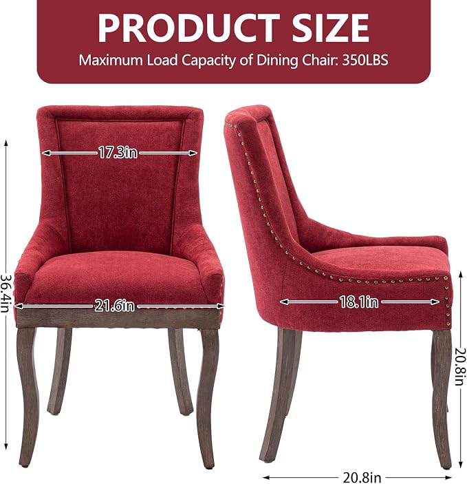 Modern Dining Chairs Set of 6, High Back Dining Chairs Side Chairs - Image 3