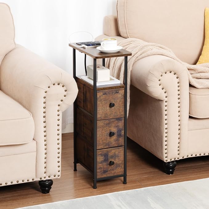 LOAKEKEL Narrow End Tables Living Room Set of 2 - Image 2