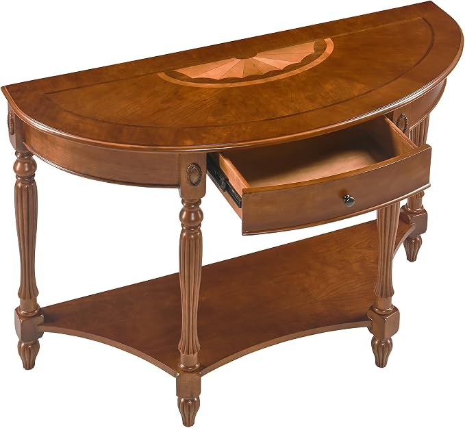 Solid Wood Semi-Circle Console Table - Image 4