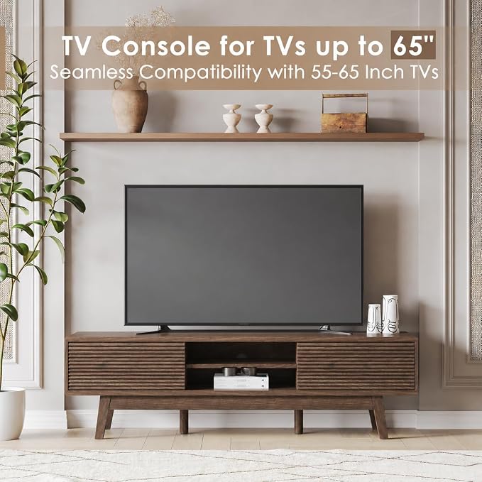 TOLEAD 59" TV Console, Mid Century Modern TV Stand - Image 4