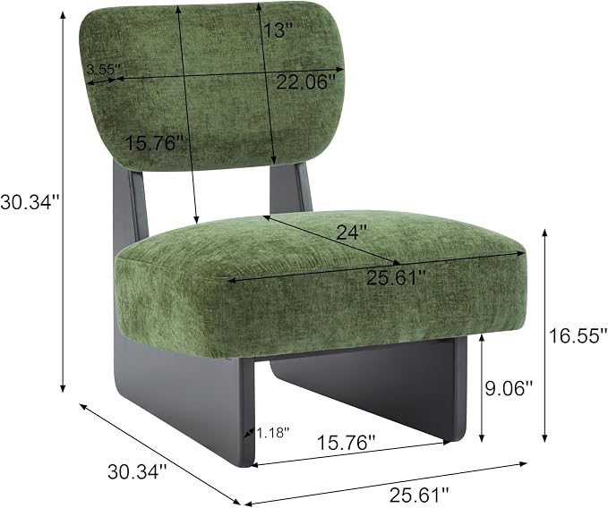 GDFStudio Upholstered Armless Accent Chairs Set of 2 Modern Side Chair - Image 2