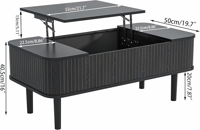 Fluted Lift Top Coffee Table - Image 2