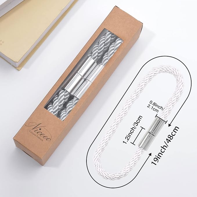 NICEEC 2 Pack Strong Magnetic Curtain Tiebacks Modern Simple Style Drape Tie - Image 5