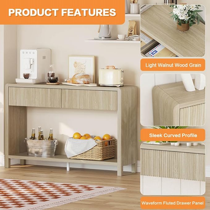 FATORRI Console Table for Entryway Storage, Wood Sofa Tables for Living Room - Image 5