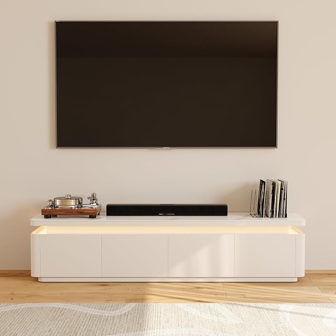 POVISON Fully Assembled 71" Mid-Century Modern TV Stand - Image 2