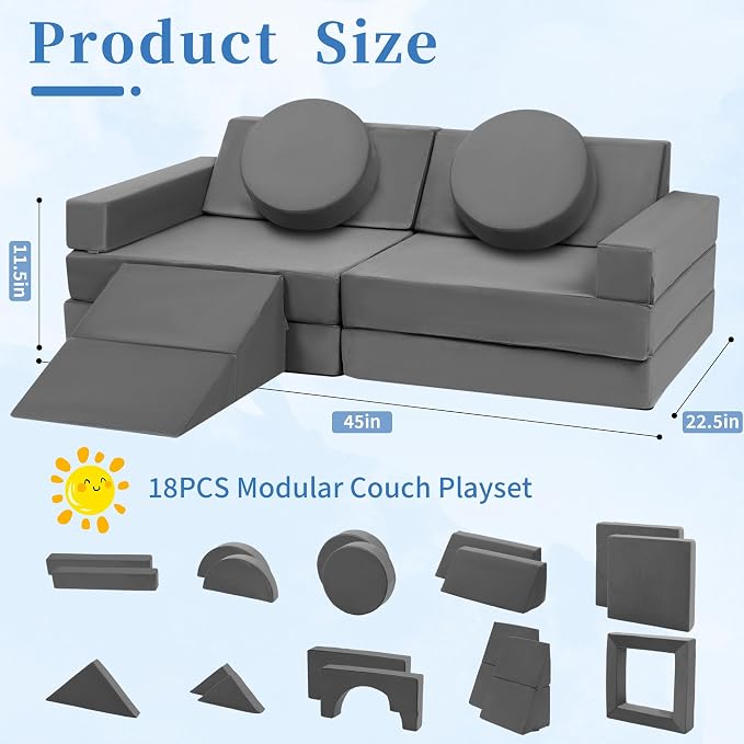 Edbuosy Toddler Couch Kids Sofa Modular - Image 2