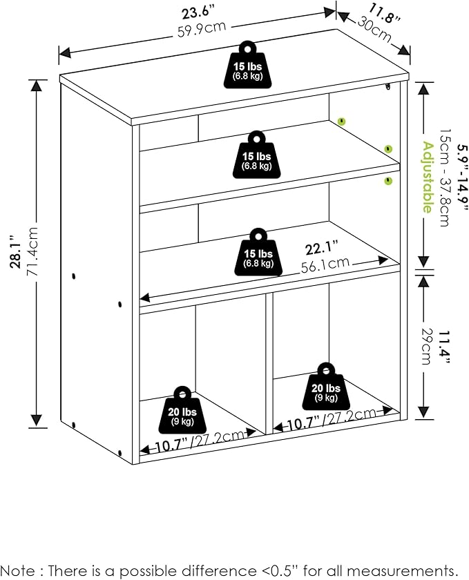 Furinno Pasir 3 Tier Display Bookcase - Image 3