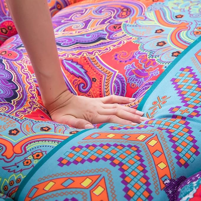 MAXYOYO Bohemian Retro Floor Mattress Boho Floral Style Japanese Futon Tatami - Image 6