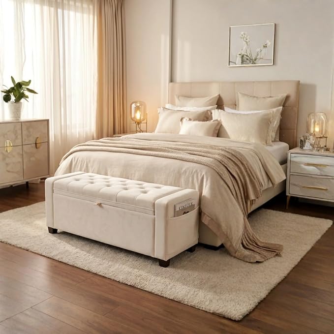 Storage Ottoman Bench for Bedroom, End of Bed Bench - Image 7
