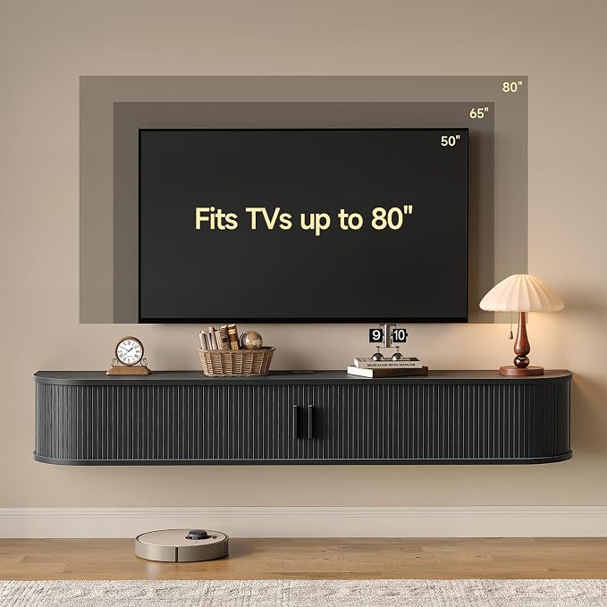 71" Floating TV Stand with Power Outlet - Image 3