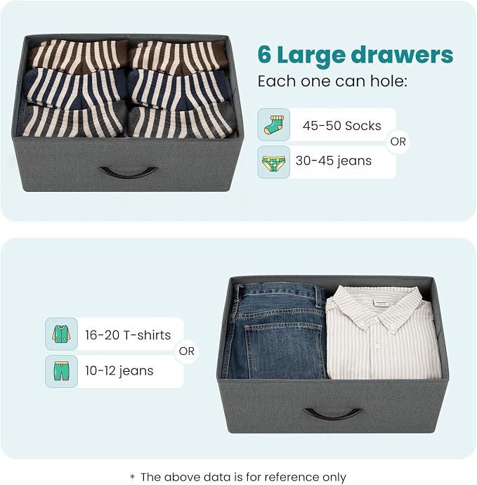DUMOS 8 Drawer Dresser for Bedroom, Fabric Storage Organizer - Image 4