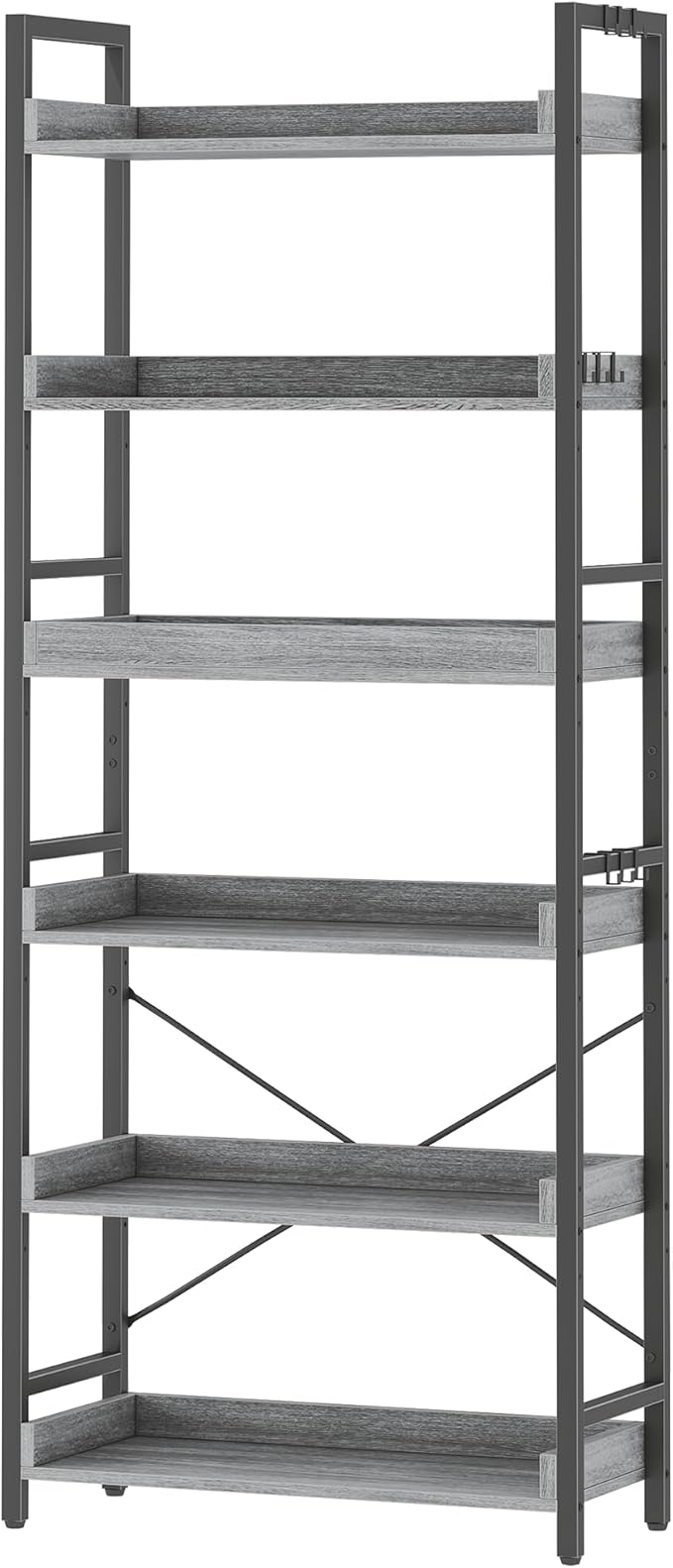 HCHQHS 6 Tier Bookshelf, Adjustable Industrial Bookcase, Vertical Tall Book by HCHQHS