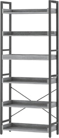 HCHQHS 6 Tier Bookshelf, Adjustable Industrial Bookcase, Vertical Tall Book by HCHQHS