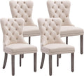 KCC Velvet Dining Chairs Set of 4, Upholstered High-end Tufted Dining Room Chair by KCC