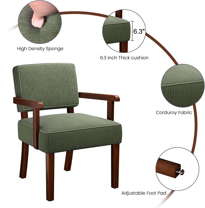 FAGAGA Corduroy Accent Chair Set of 2 - Image 3
