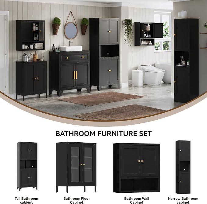 YAUWOH 2-Door Metal Storage Cabinet, Tall Slim Pantry Organizer - Image 8