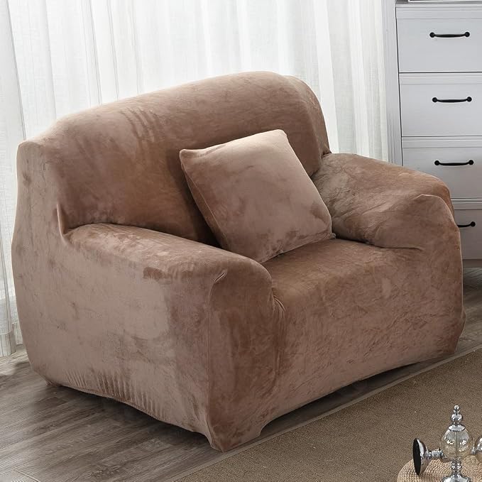 vctops 1-Piece Velvet Plush Stretch Chair Sofa Slipcover Soft Fuzzy Fluffy by vctops